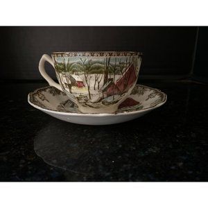 Johnson Bros "The Friendly Village" Cup and Saucer, The Ice House, England
